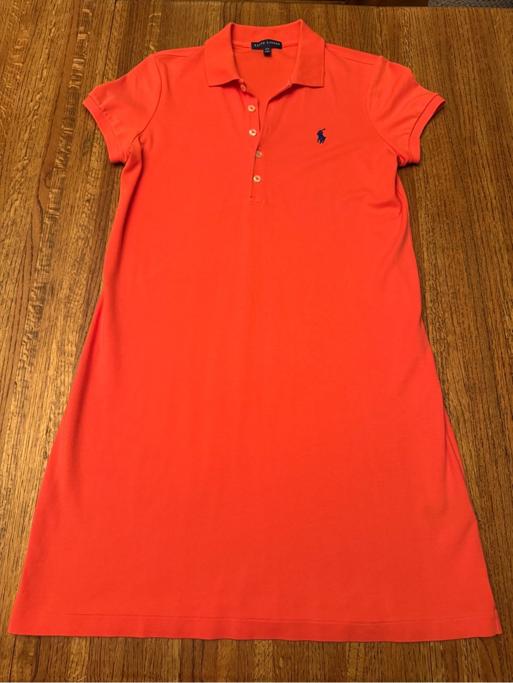 Ralph Lauren Orange Cotton Short Sleeve Polo Dress Size M